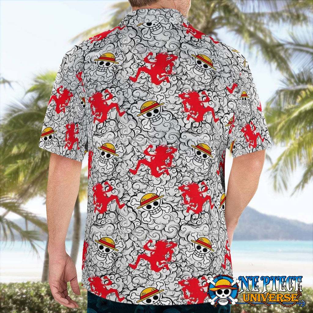 Luffy Gear 5 Cloud Pattern Hawaiian Shirt | One Piece Universe Store