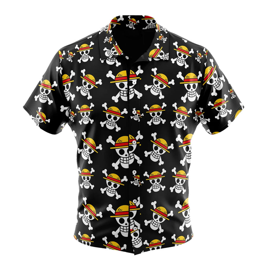 Luffy Straw Hat Crew Jolly Roger Hawaiian Shirt | One Piece Universe Store