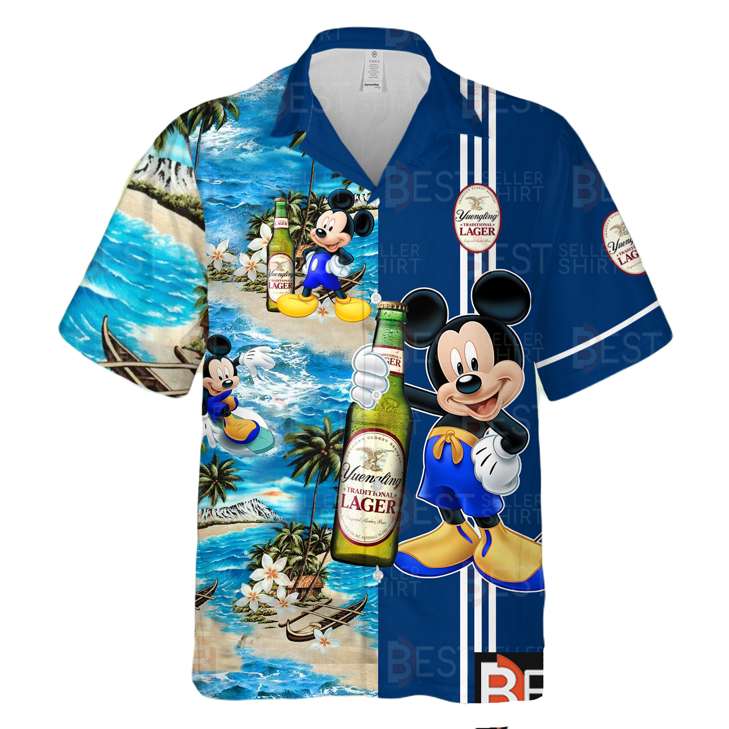 NoClaws Yuengling Hawaii Shirt MM Yuengling Lager Beer Tropical Beach Hawaiian Shirt Blue Unisex