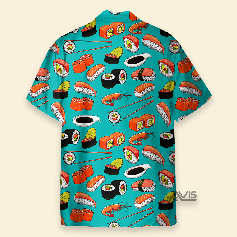 Sushi Rolls Japanese Seafood Blue Aloha - Hawaiian Shirt