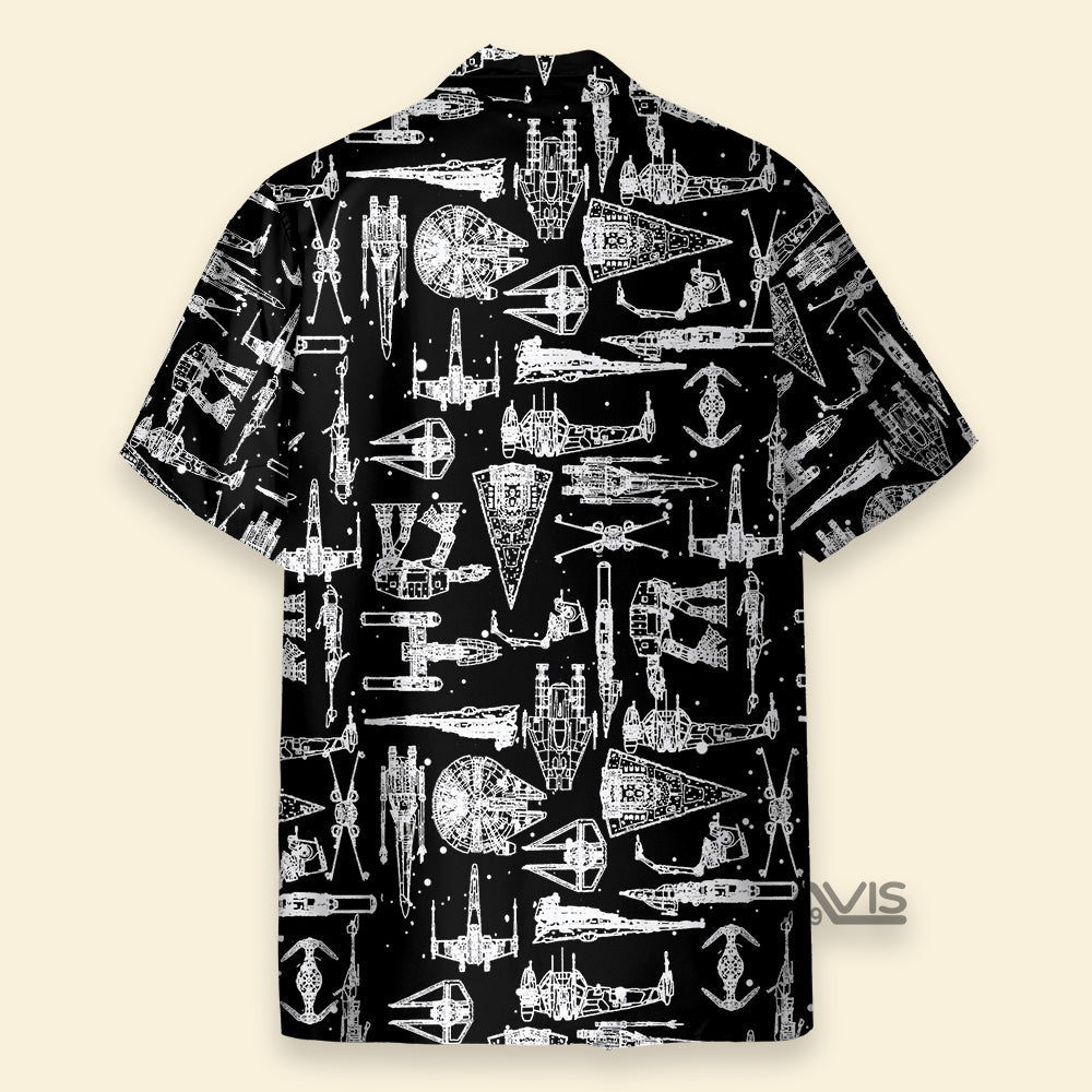 Stwa Spaceship Black - Hawaiian Shirt