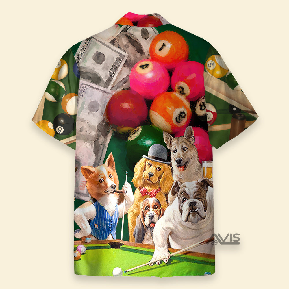 Billiard Funny Dog Many Money - Gift For Dog Lovers - Hawaiian Shirt