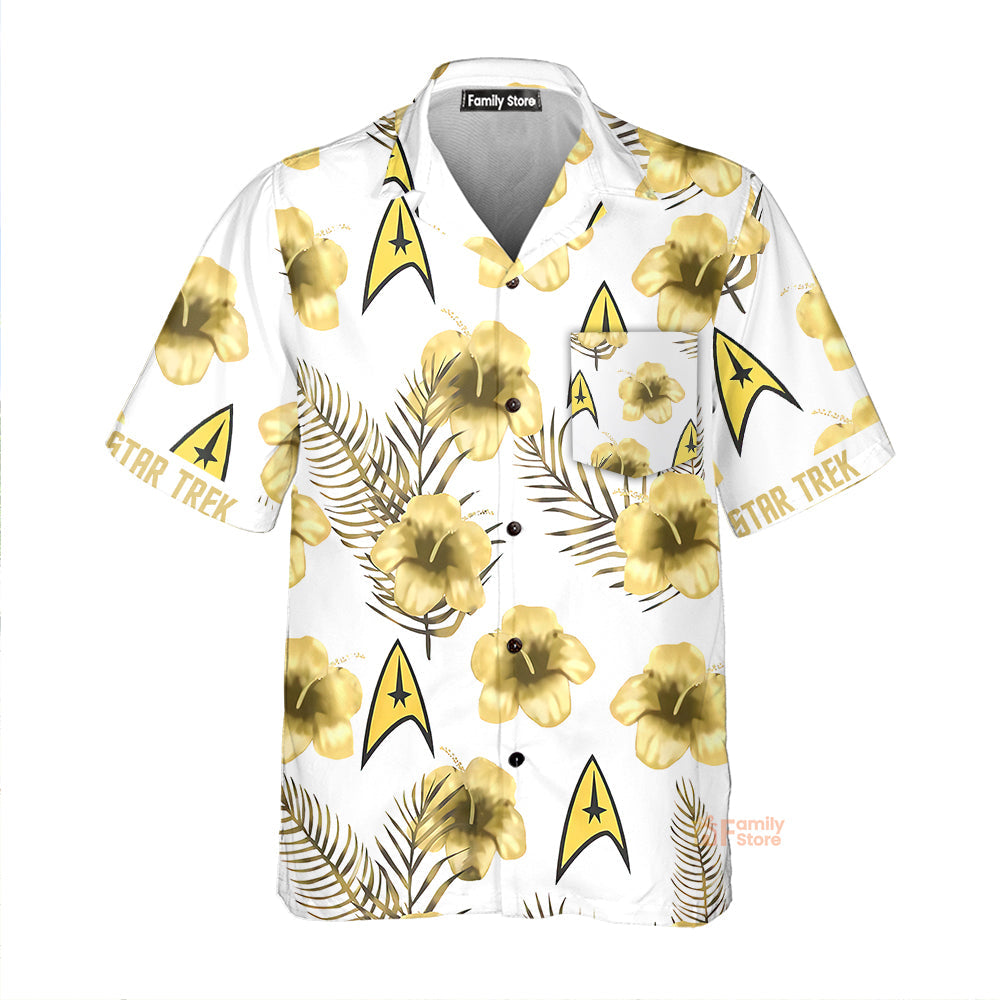 Hibiscus Floral SaTr Starships - Hawaiian Shirt For Men, Women, Kids