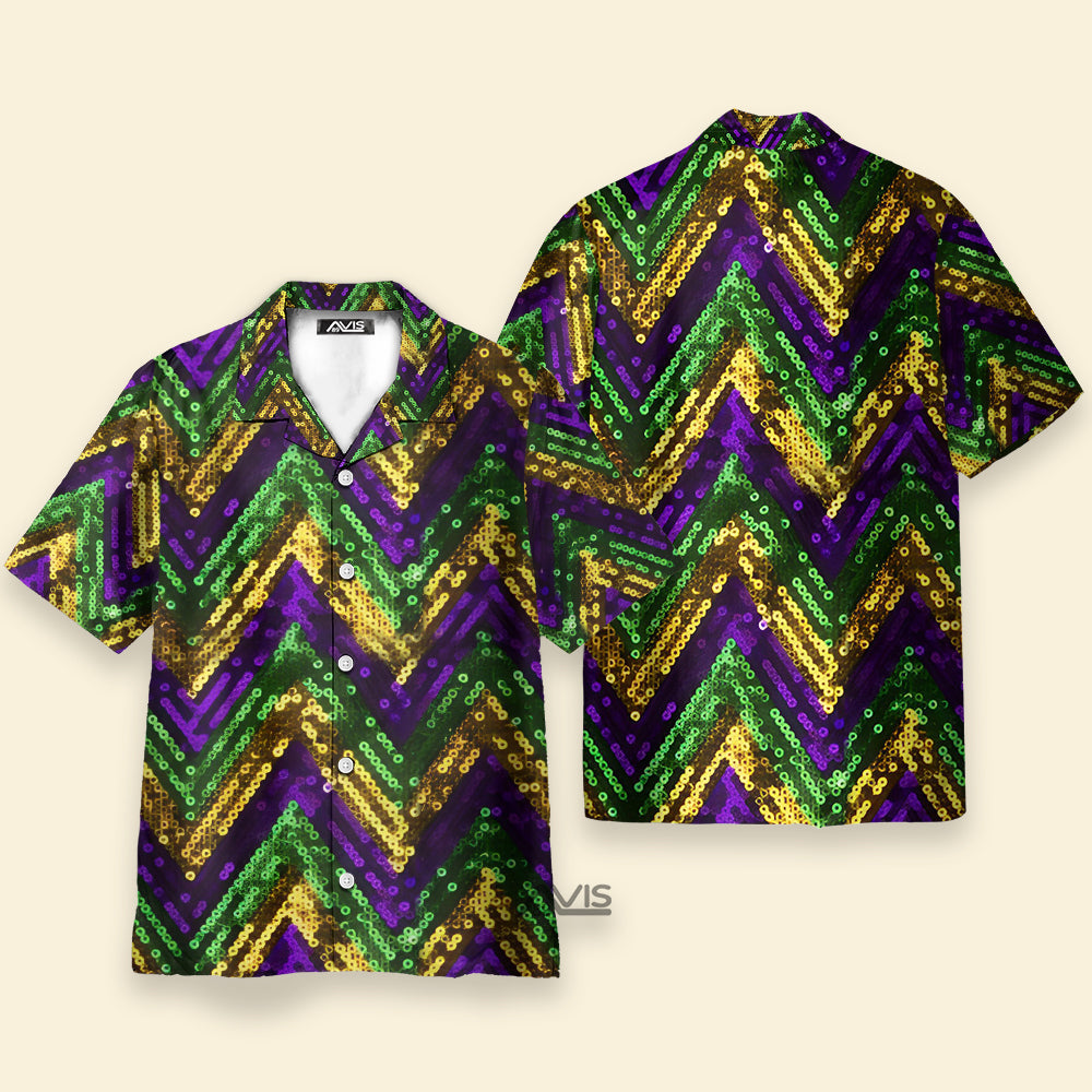 Mardi Gras Sequins Pattern - Hawaiian Shirt