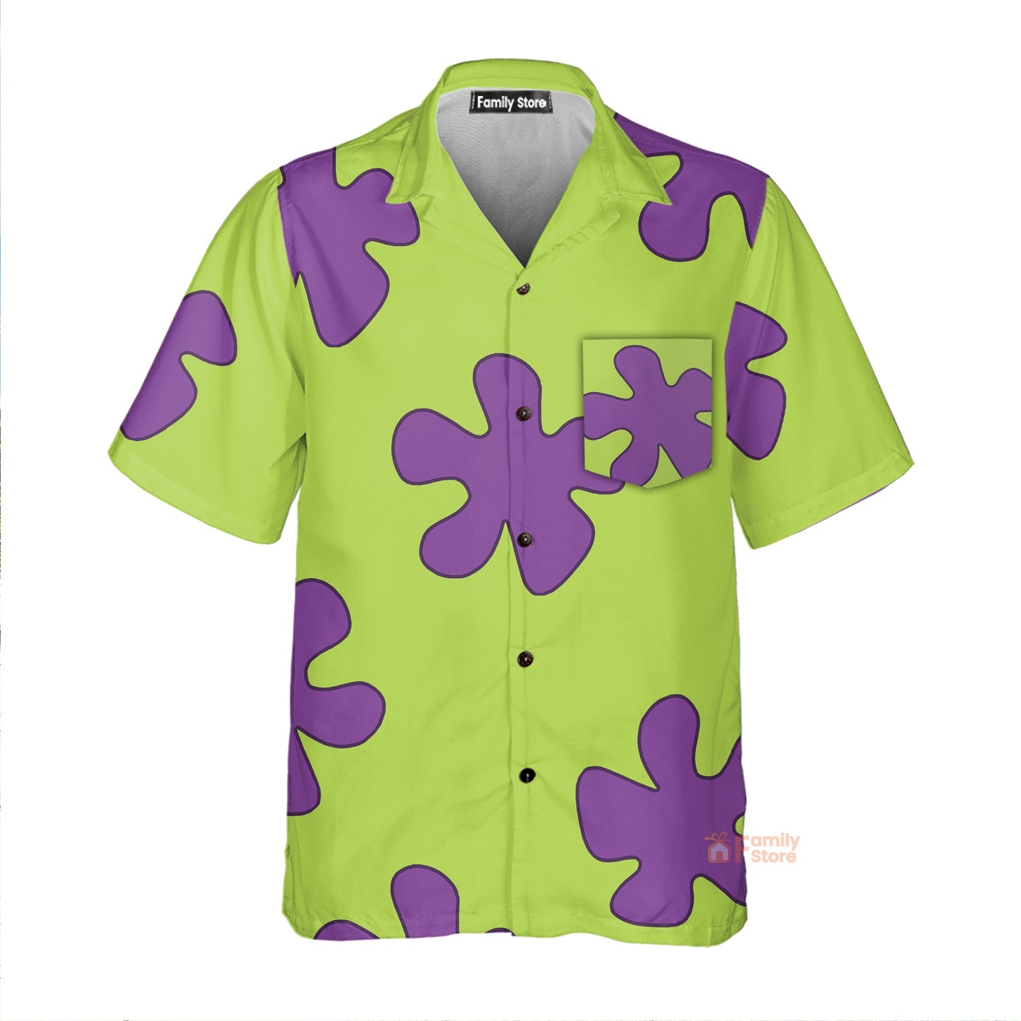 Summer Casual Patrick Star Cartoon Image Printing Hawaiian Shirt