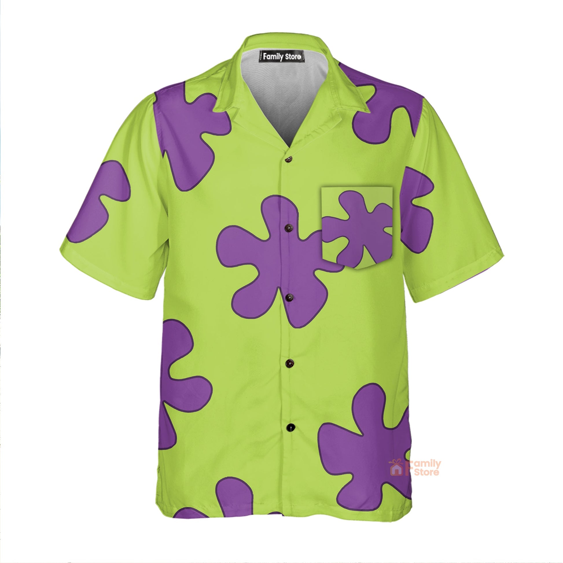 Summer Casual Patrick Star Cartoon Image Printing Hawaiian Shirt