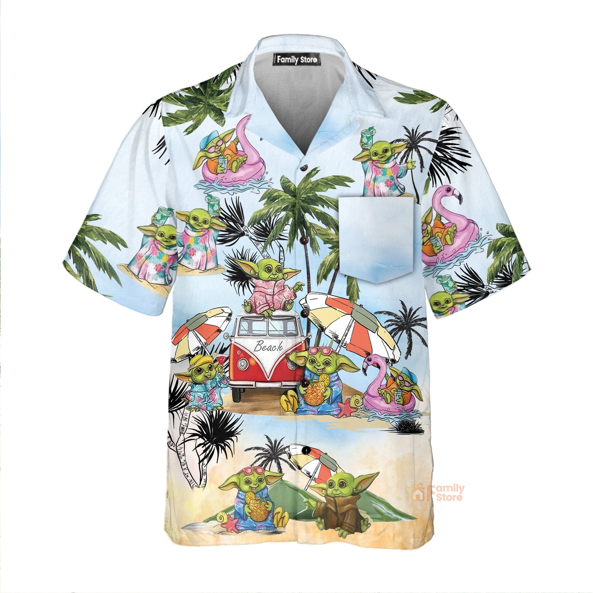 Stwa Disney Baby Yoda Hawaiian Shirt