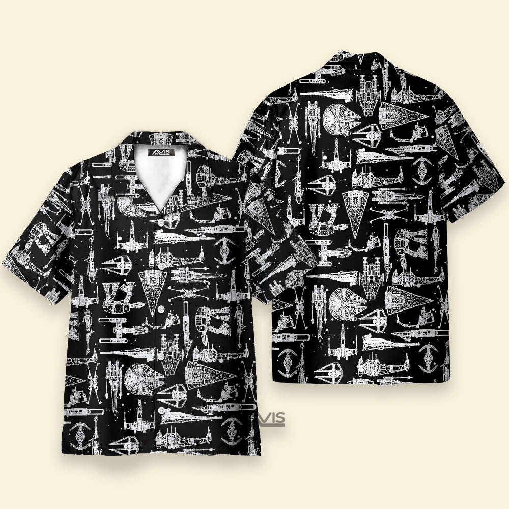 Stwa Spaceship Black - Hawaiian Shirt