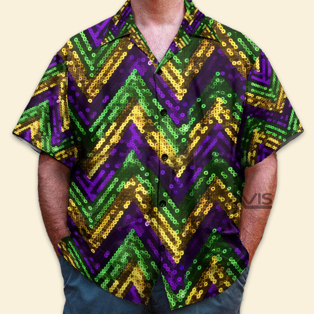 Mardi Gras Sequins Pattern - Hawaiian Shirt