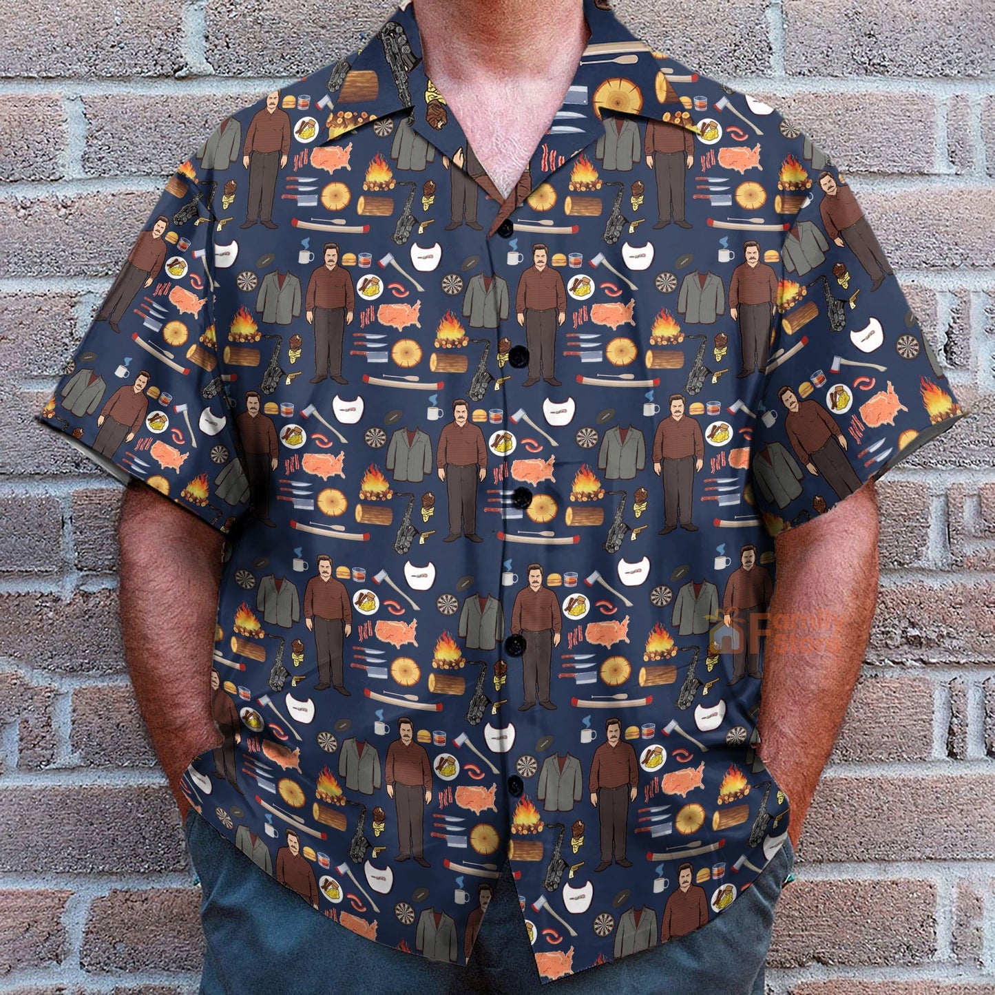 Ron Swanson Parks And Recreation Button Down Shirt
