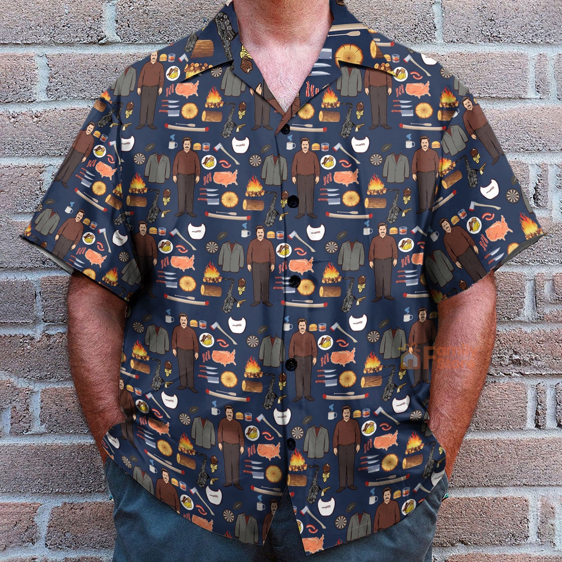 Ron Swanson Parks And Recreation Button Down Shirt