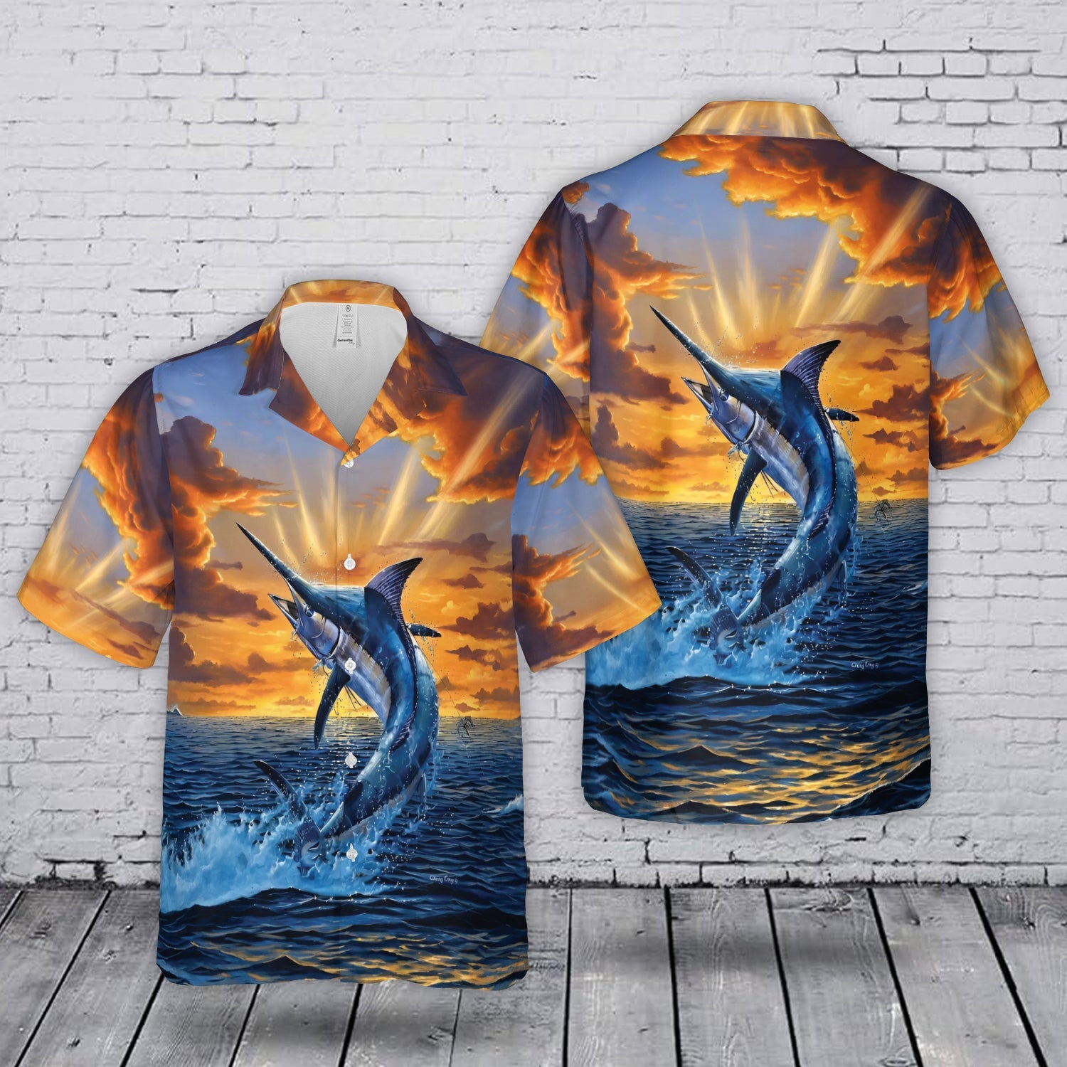 Blue Marlin Island Hawaiian Shirt
