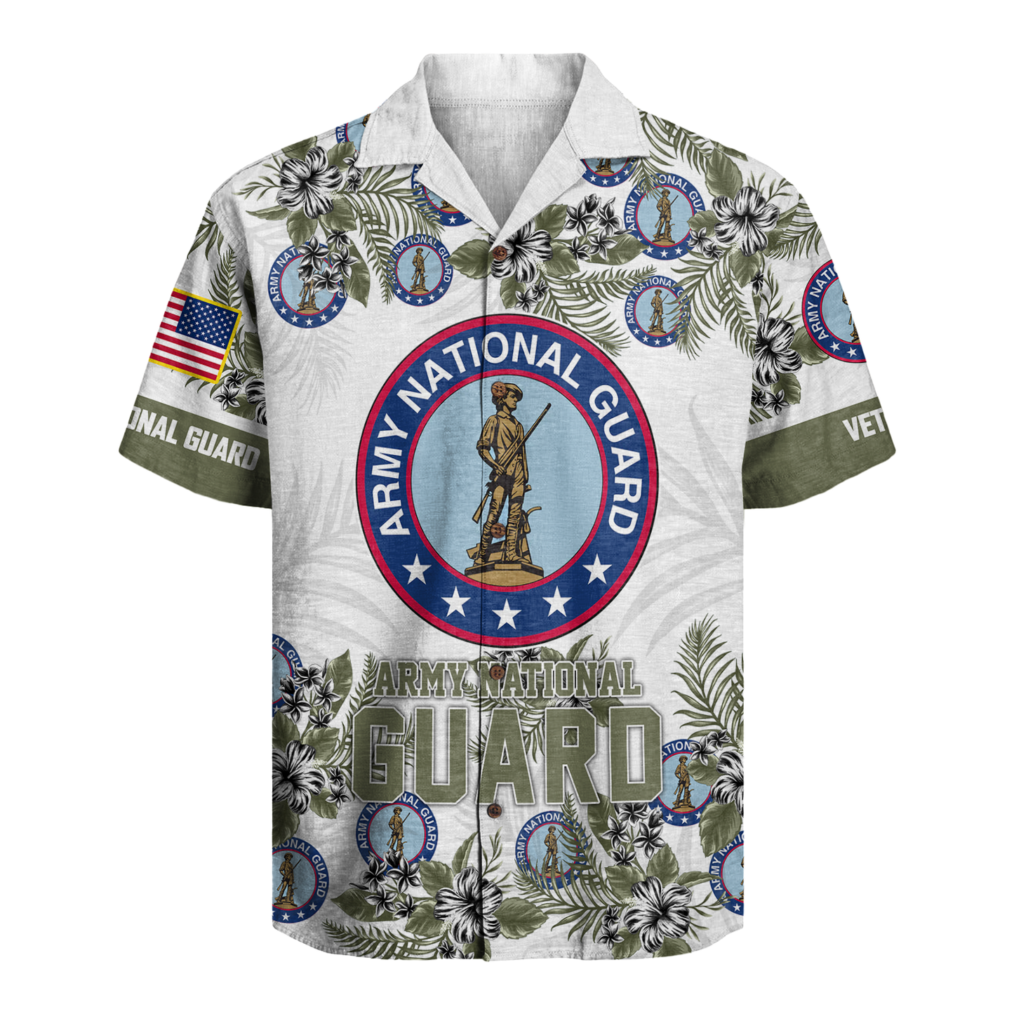 Army National Guard Military Veteran Tropical - Hawaiian Shirt - Patriotic Gift For Veterans | HN02