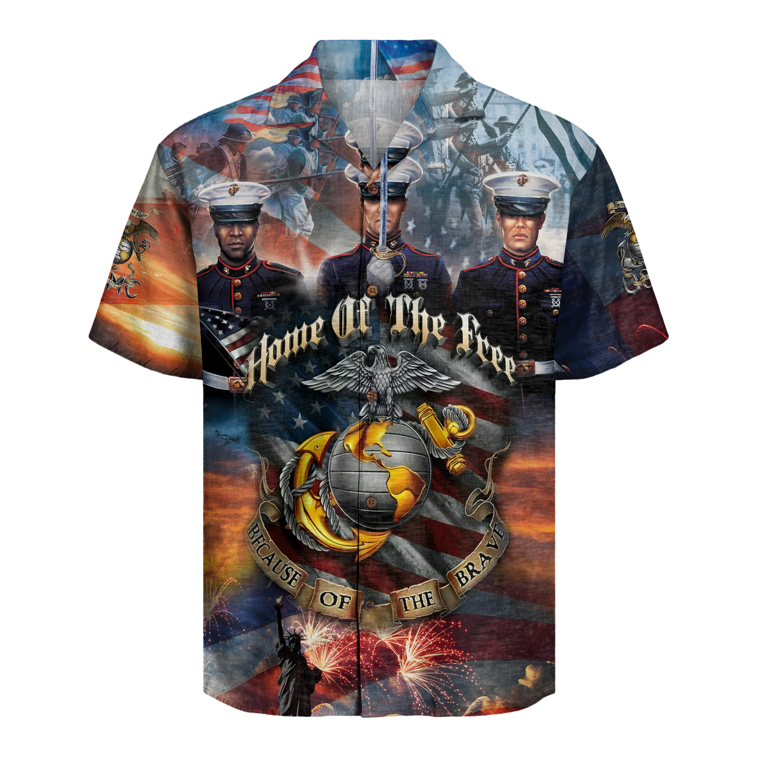 Home Of The Free Because Of The Brave - Hawaiian Shirt -  Patriotic Gift For Veterans | HN02