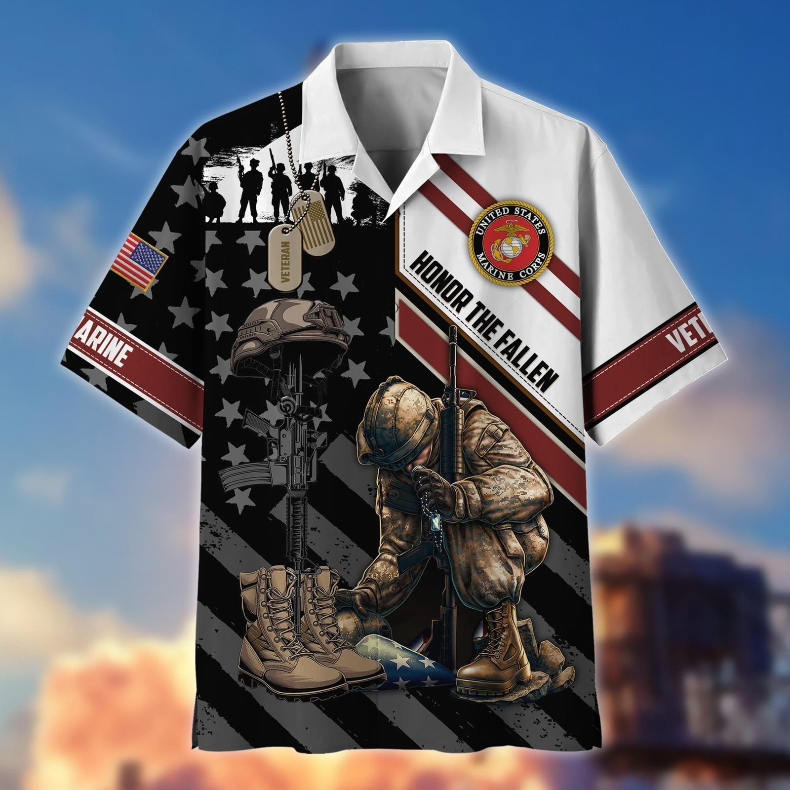 Honor The Fallen U.S. Marines - Hawaiian Shirt - Patriotic Gift For Veterans | HN02