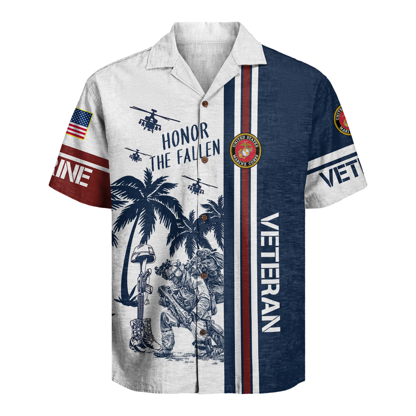 Honor The Fallen Military Tribute - Hawaiian Shirt -  Patriotic Gift For Veterans | HN02