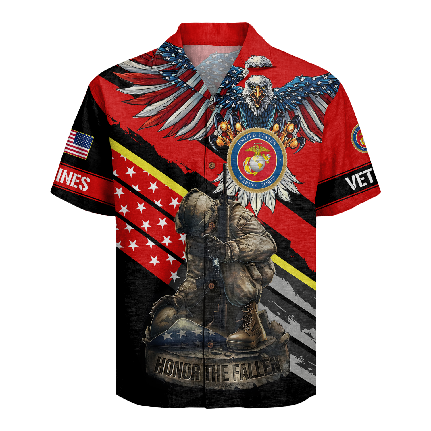 U.S. Marine Honor The Fallen - Hawaiian Shirt -  Patriotic Gift For Veterans | HN02