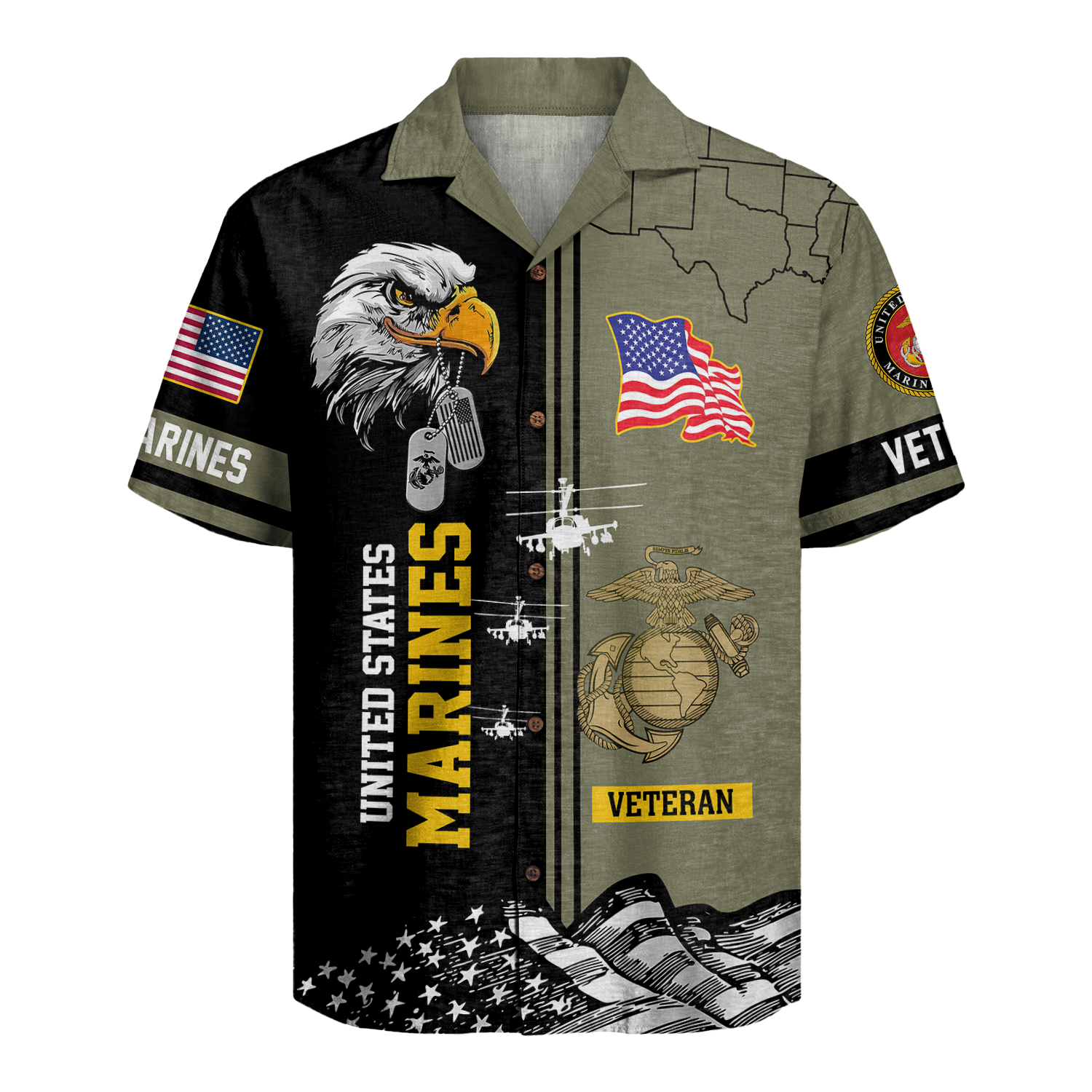 United States Marines - Hawaiian Shirt -  Patriotic Gift For Veterans | HN02