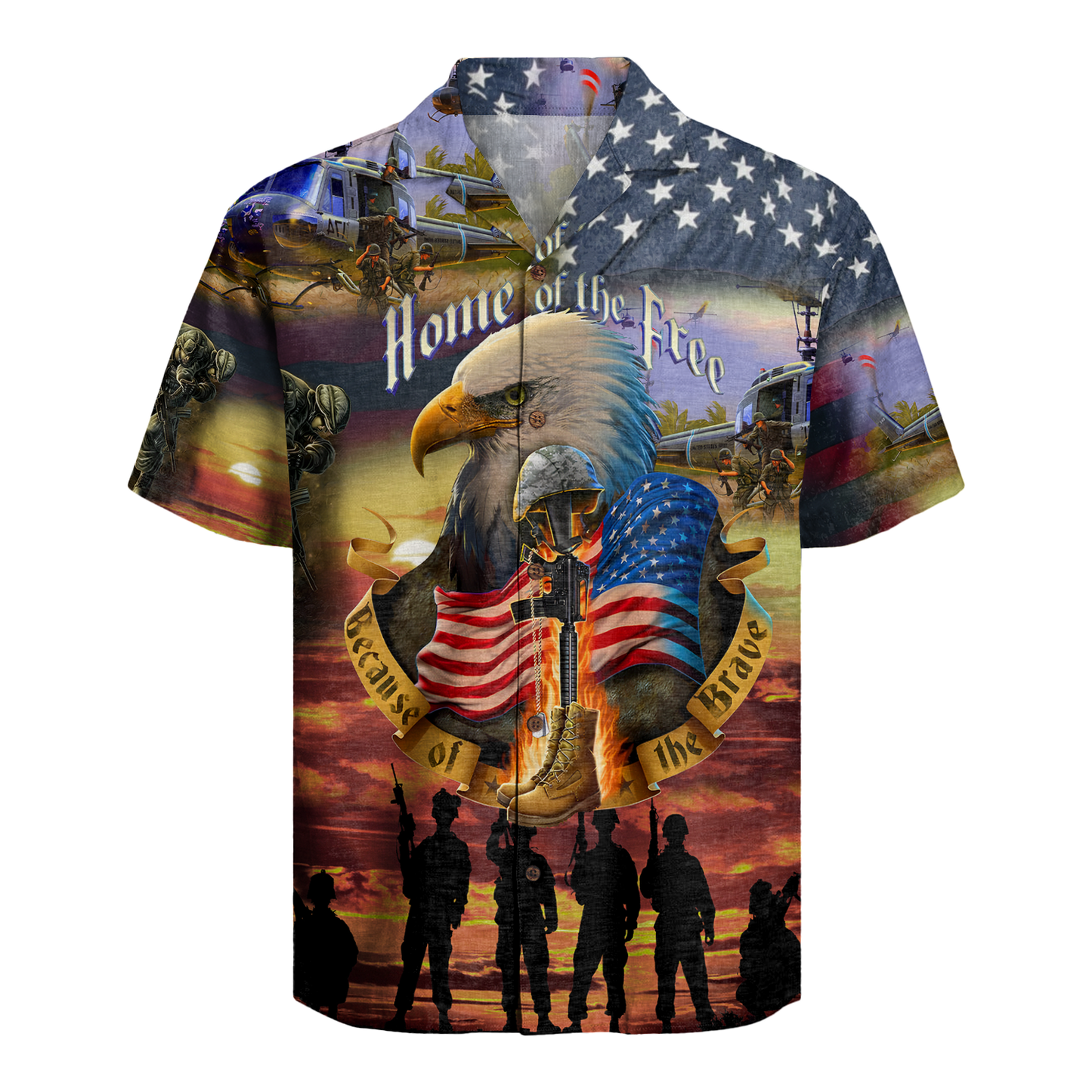 Home Of The Free Because Of The Brave - Hawaiian Shirt - Patriotic Gift For Veterans | HN02