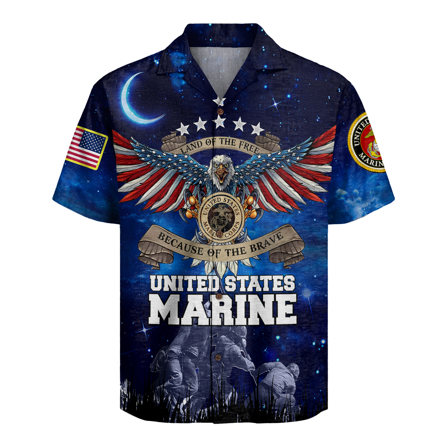 Land Of The Free Because Of The Brave - Hawaiian Shirt -  Patriotic Gift For Veterans | HN02