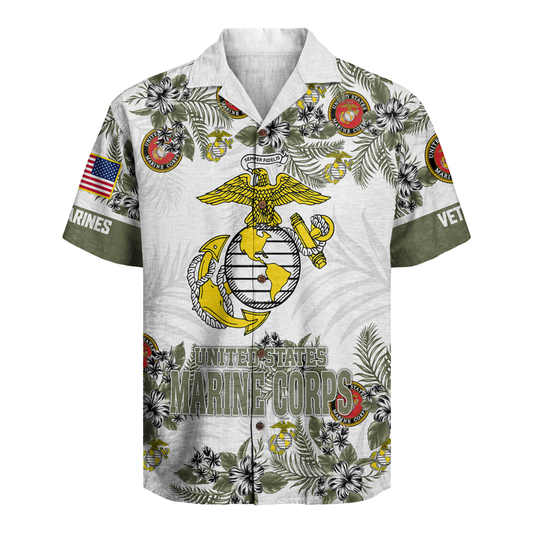 Us Marines Veteran - Hawaiian Shirt -  Patriotic Gift For Veterans | HN02