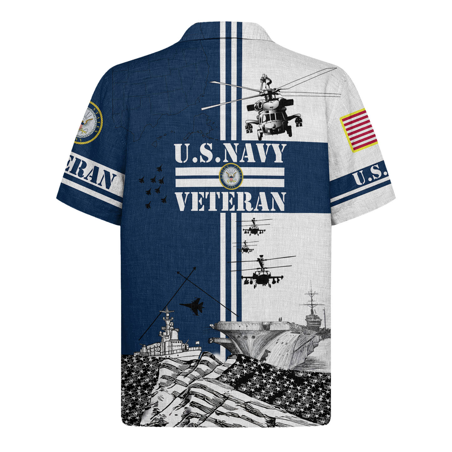 U.S. Navy Military - Hawaiian Shirt - Patriotic Gift For Veterans | HN02