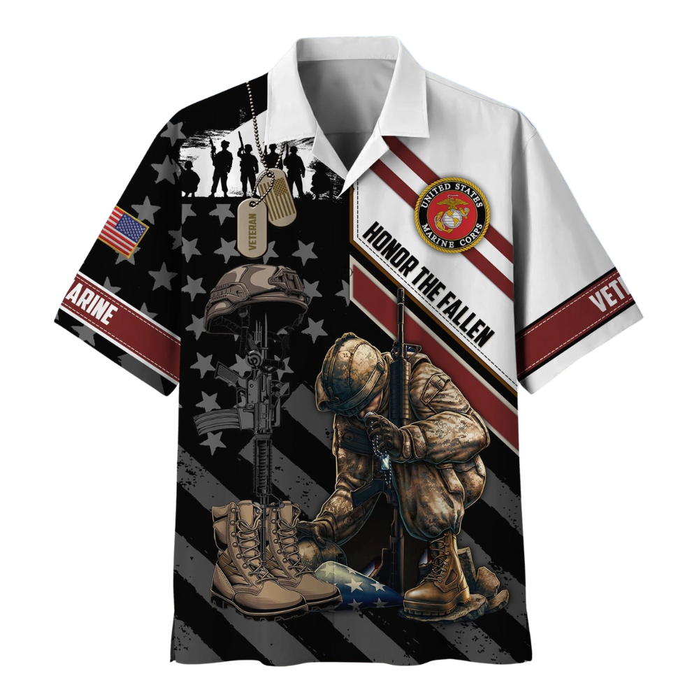 Honor The Fallen U.S. Marines - Hawaiian Shirt - Patriotic Gift For Veterans | HN02
