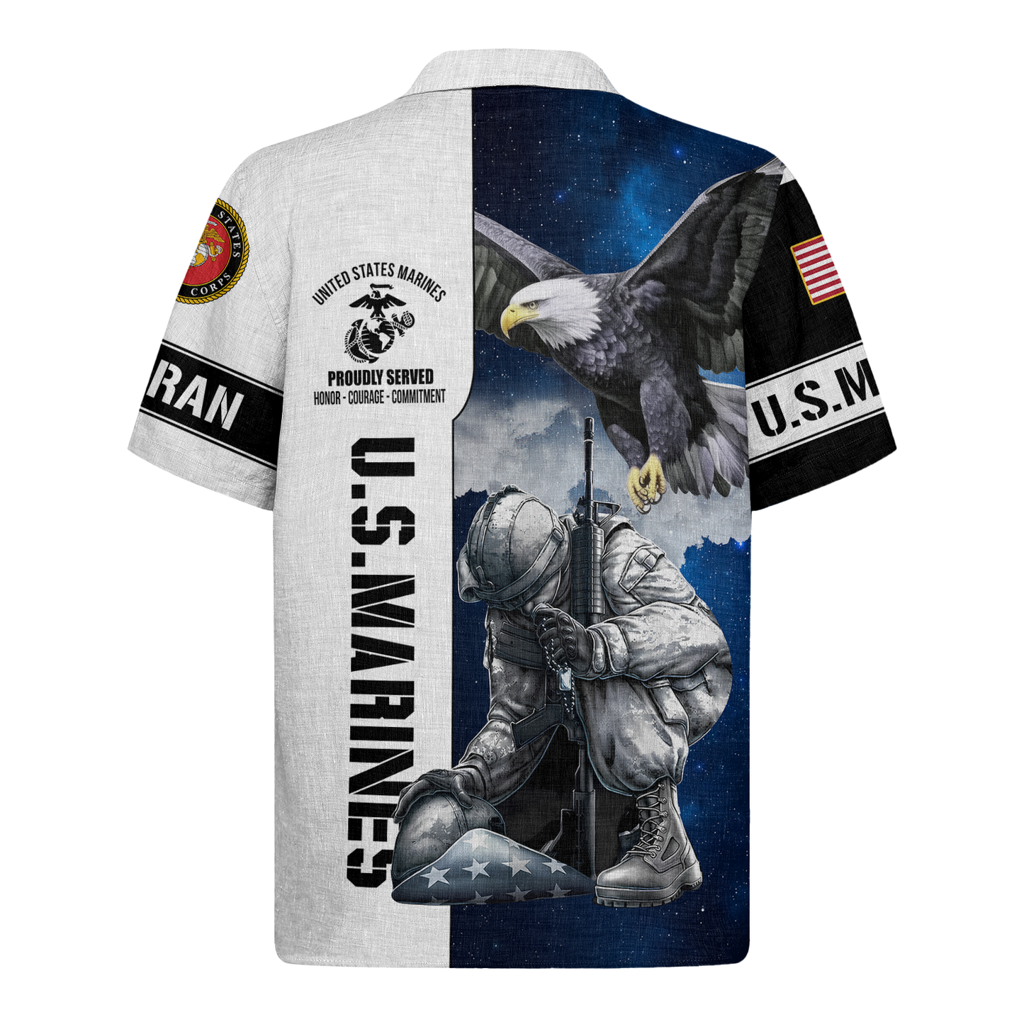 U.S. Marines Eagle Military - Hawaiian Shirt -  Patriotic Gift For Veterans | HN02