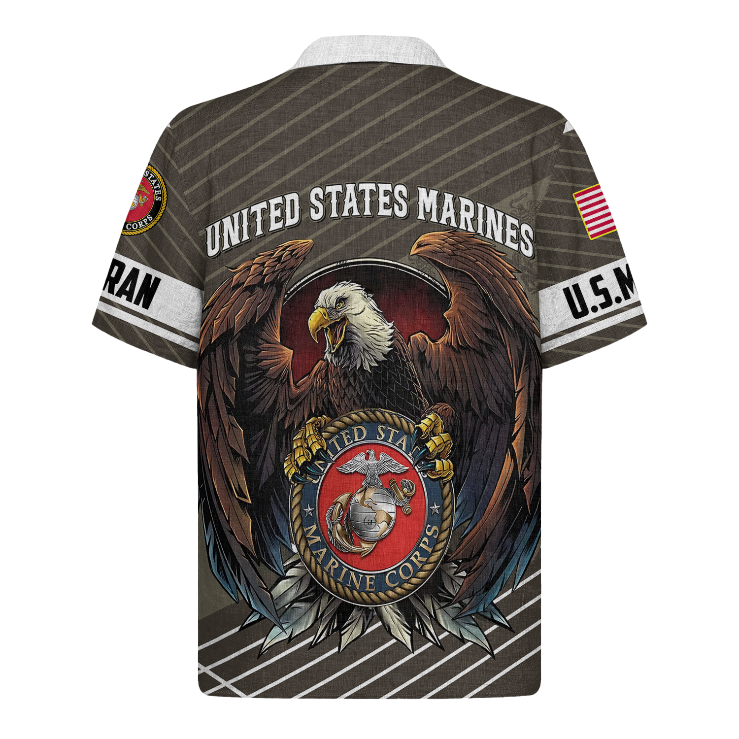 Marine Corps Veteran Eagle Globe Tribute - Hawaiian Shirt - Patriotic Gift For Veterans | HN02