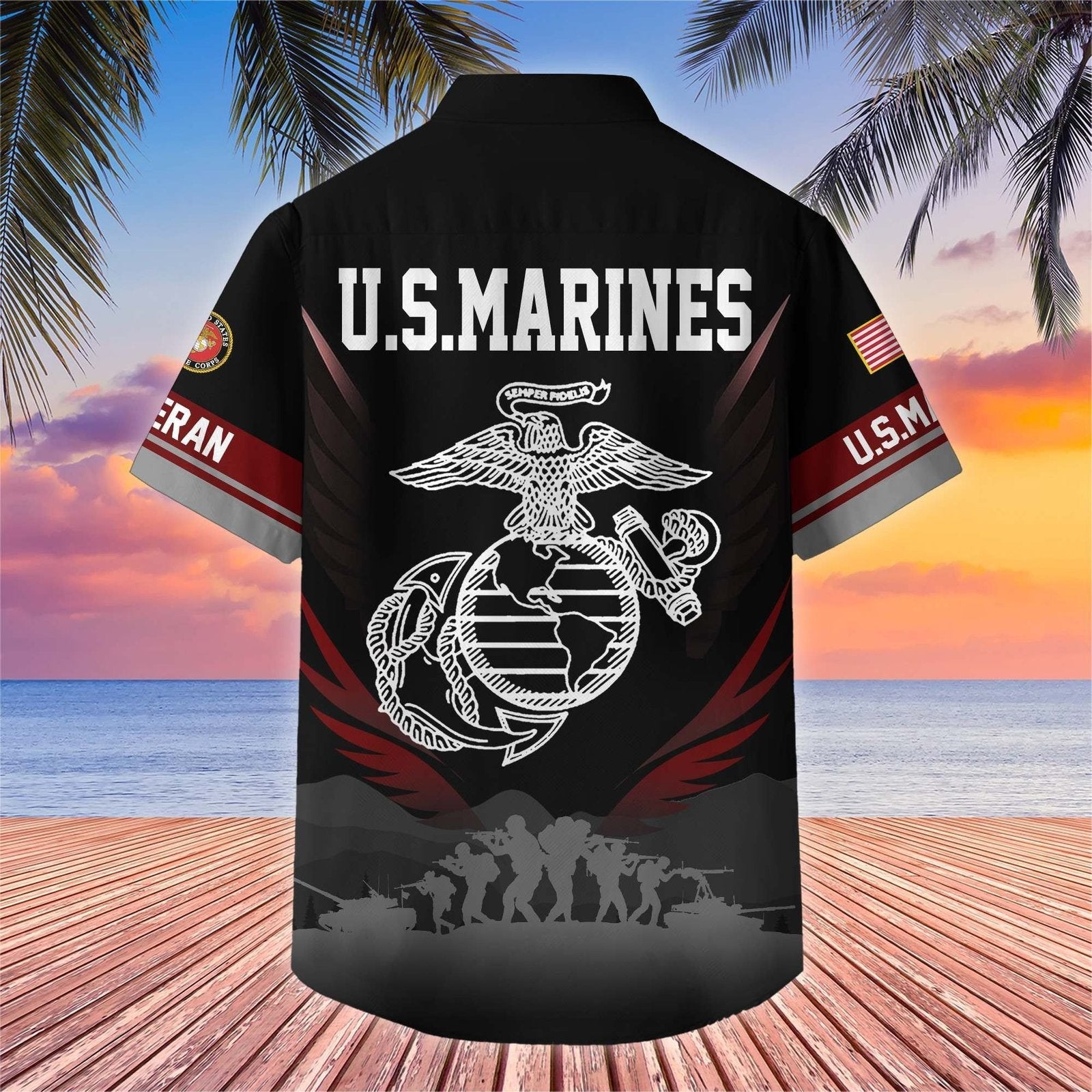 Proudly Served Marine Veteran - Hawaiian Shirt - Patriotic Gift For Veterans | HN02