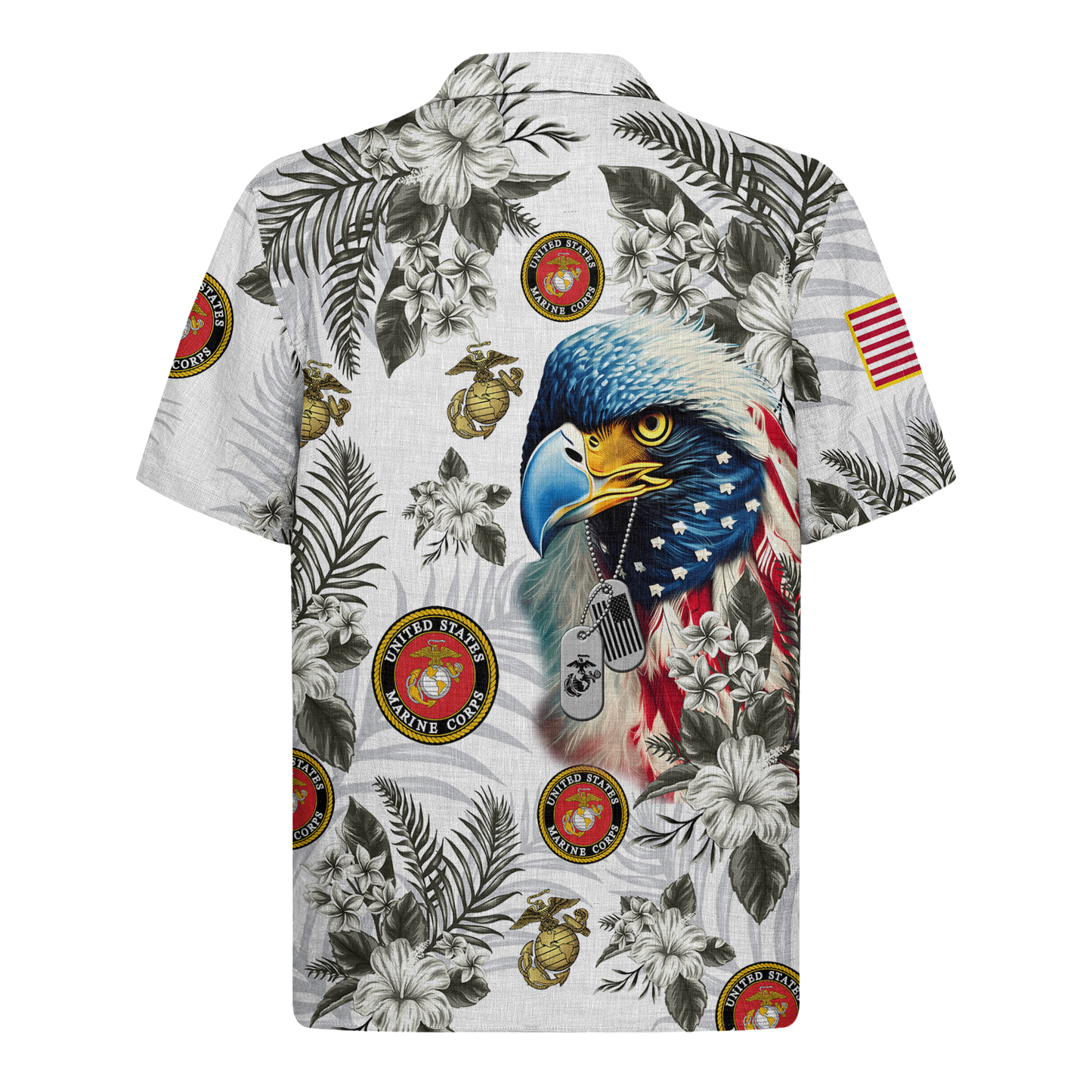 United States Marines With Eagle Floral - Hawaiian Shirt - Patriotic Gift For Veterans | HN02