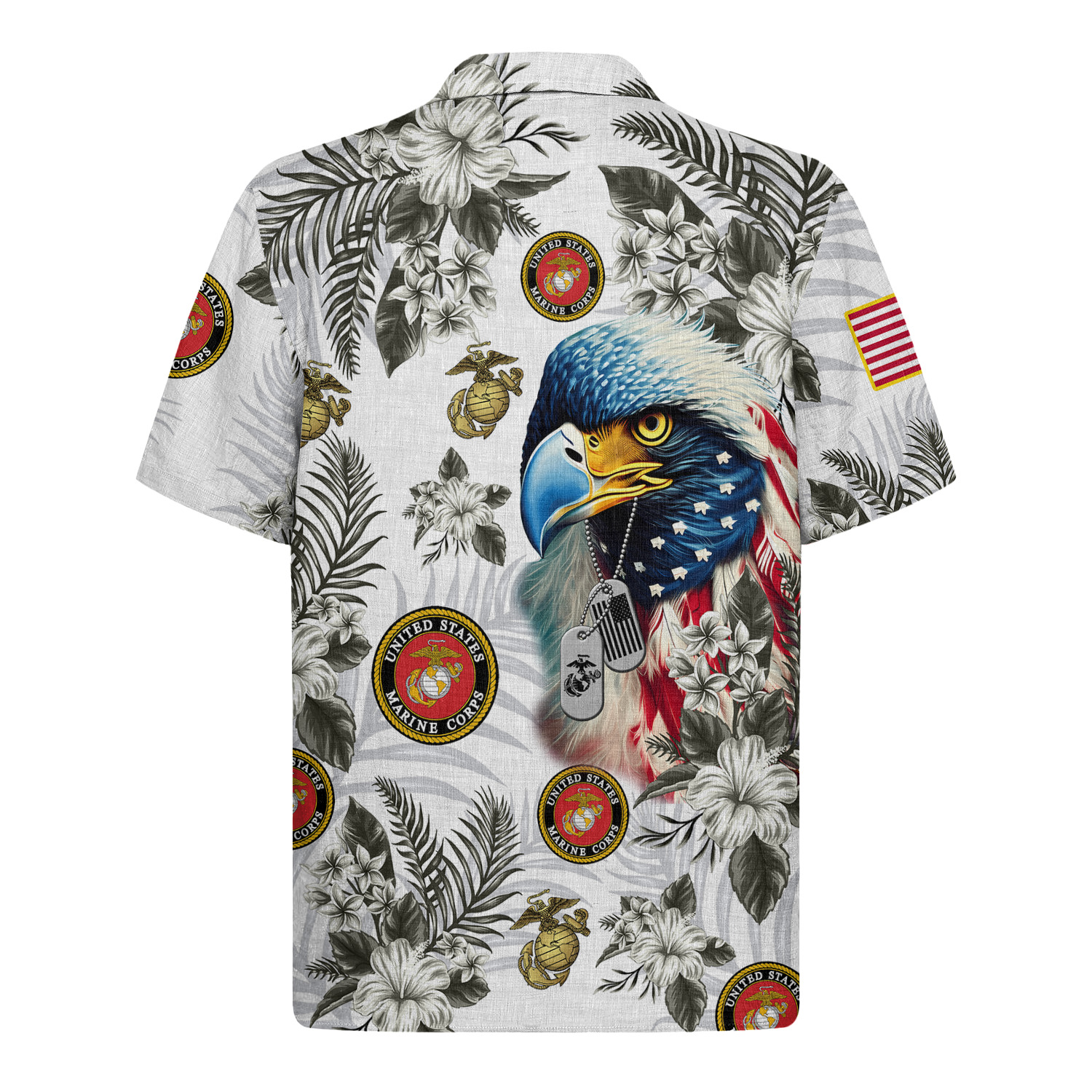 United States Marines With Eagle Floral - Hawaiian Shirt - Patriotic Gift For Veterans | HN02
