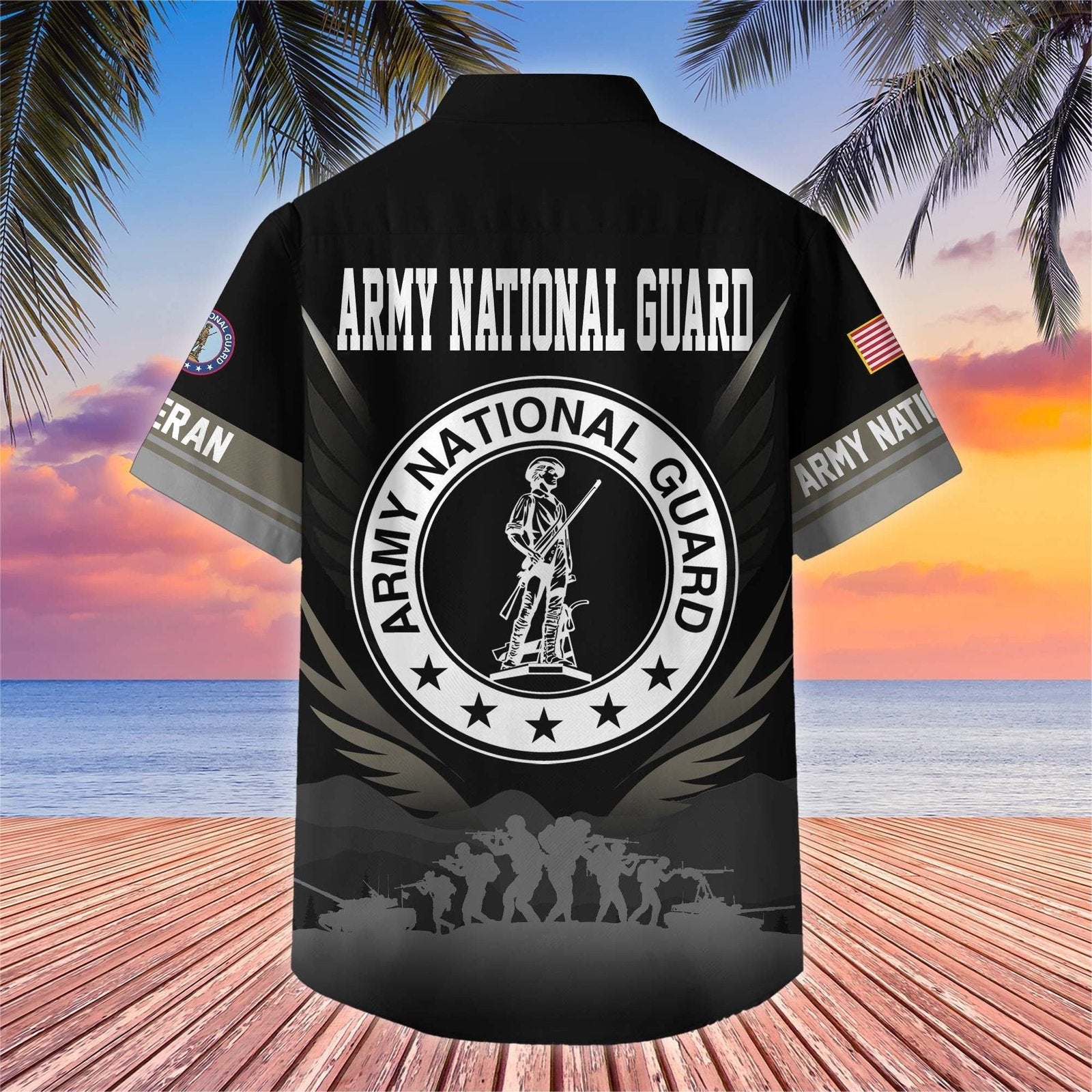 Army National Guard Tropical - Hawaiian Shirt - Patriotic Gift For Veterans | HN02
