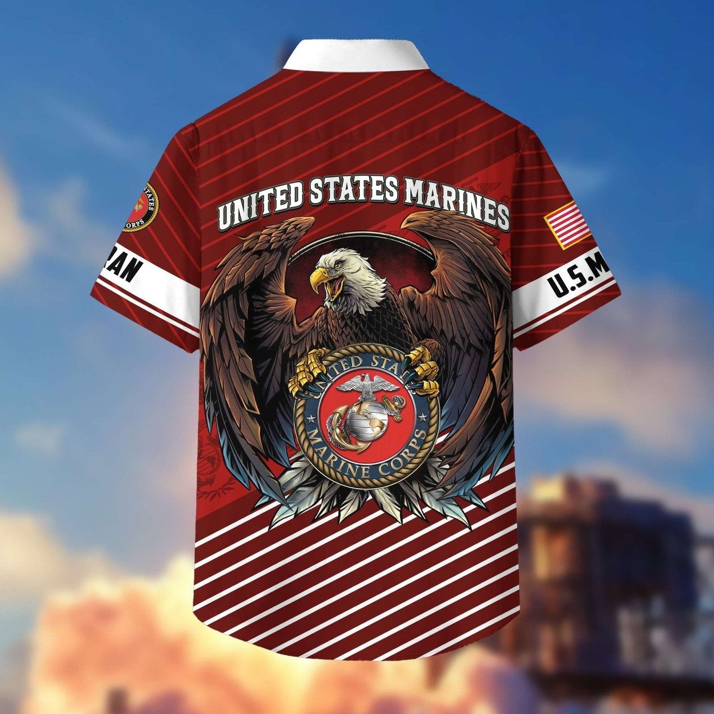 United States Marines Eagle Globe Anchor - Hawaiian Shirt - Patriotic Gift For Veterans | HN02