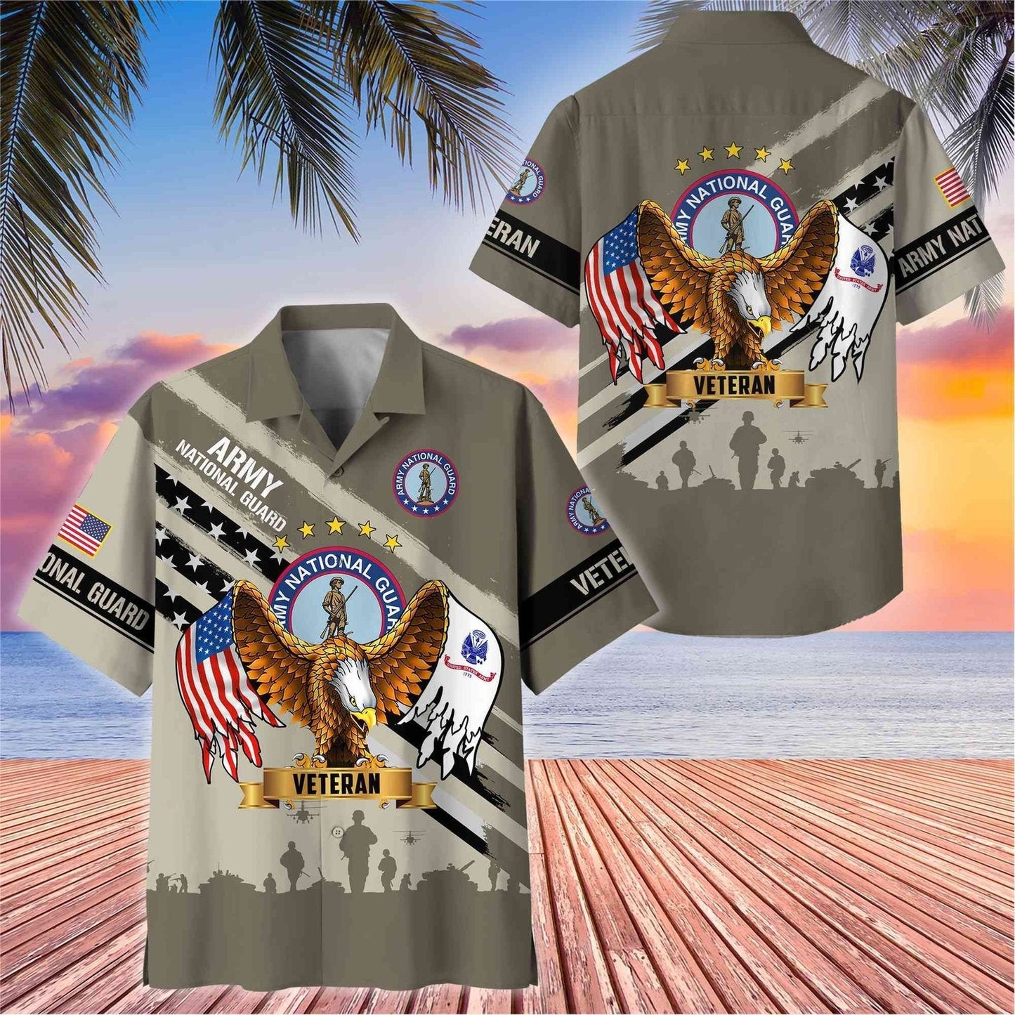 Army National Guard Veteran - Hawaiian Shirt - Patriotic Gift For Veterans | HN02