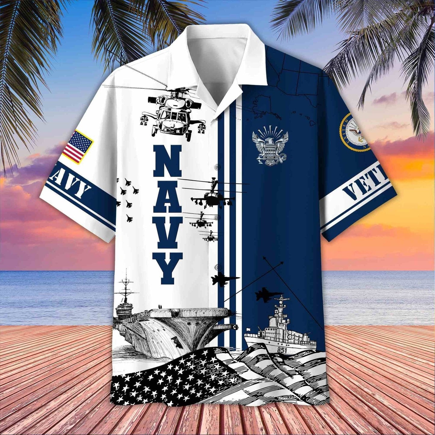 U.S. Navy Military - Hawaiian Shirt - Patriotic Gift For Veterans | HN02
