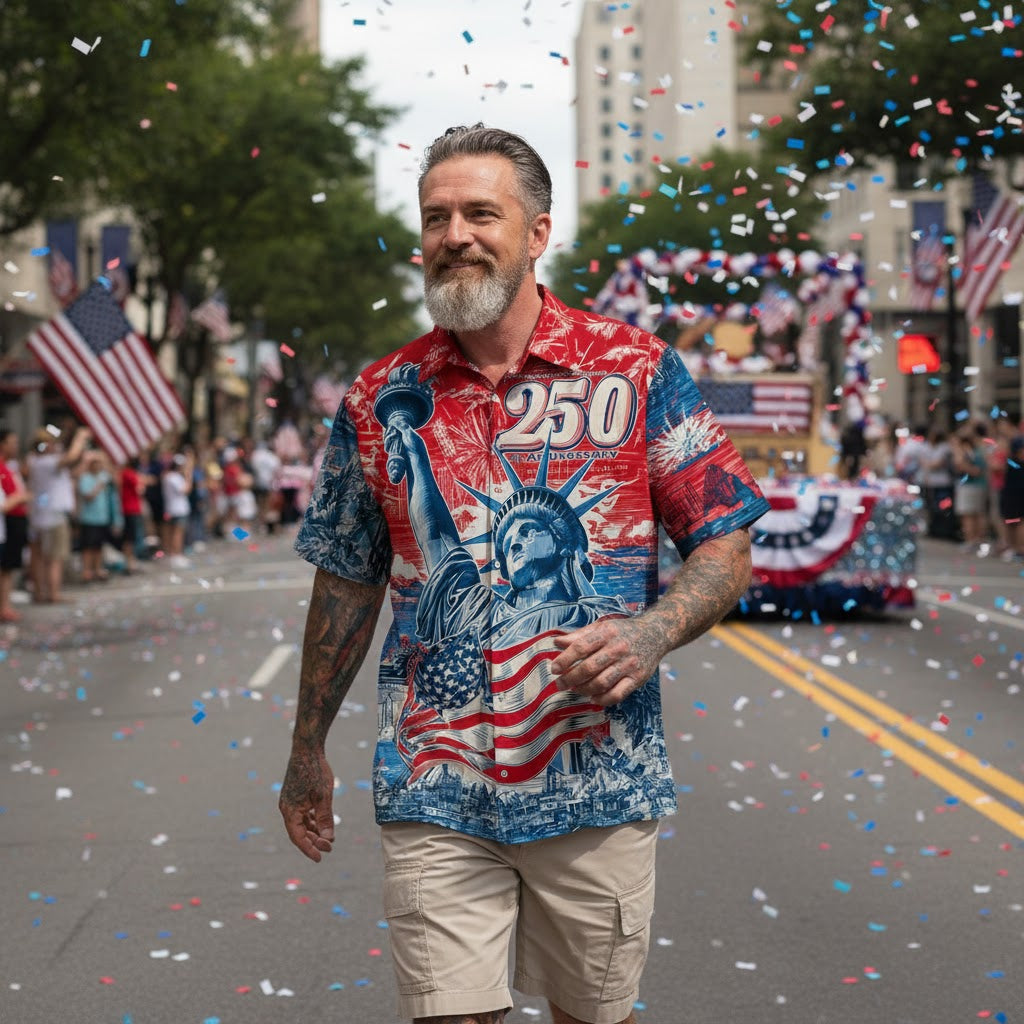 250th Anniversary Liberties Independence Day - Hawaiian Shirt - Gift for Dad, Husband, Grandpa | HN02