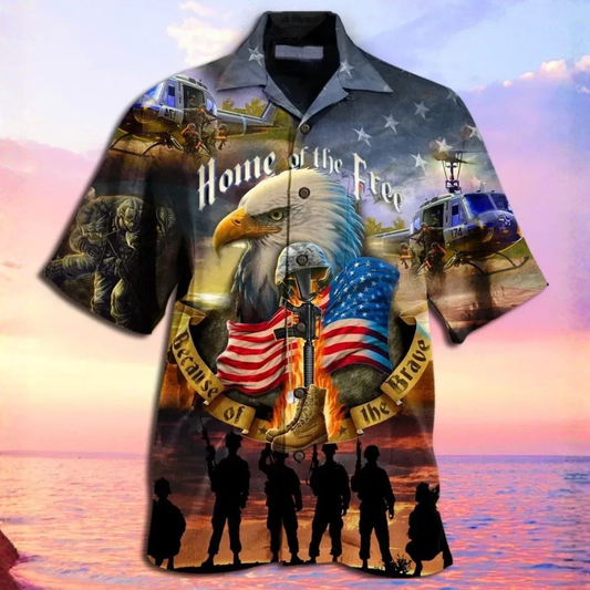 Home Of The Free Because Of The Brave - Hawaiian Shirt - Patriotic Gift For Veterans | HN02
