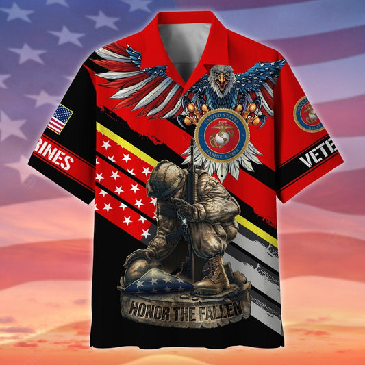 U.S. Marine Honor The Fallen - Hawaiian Shirt -  Patriotic Gift For Veterans | HN02
