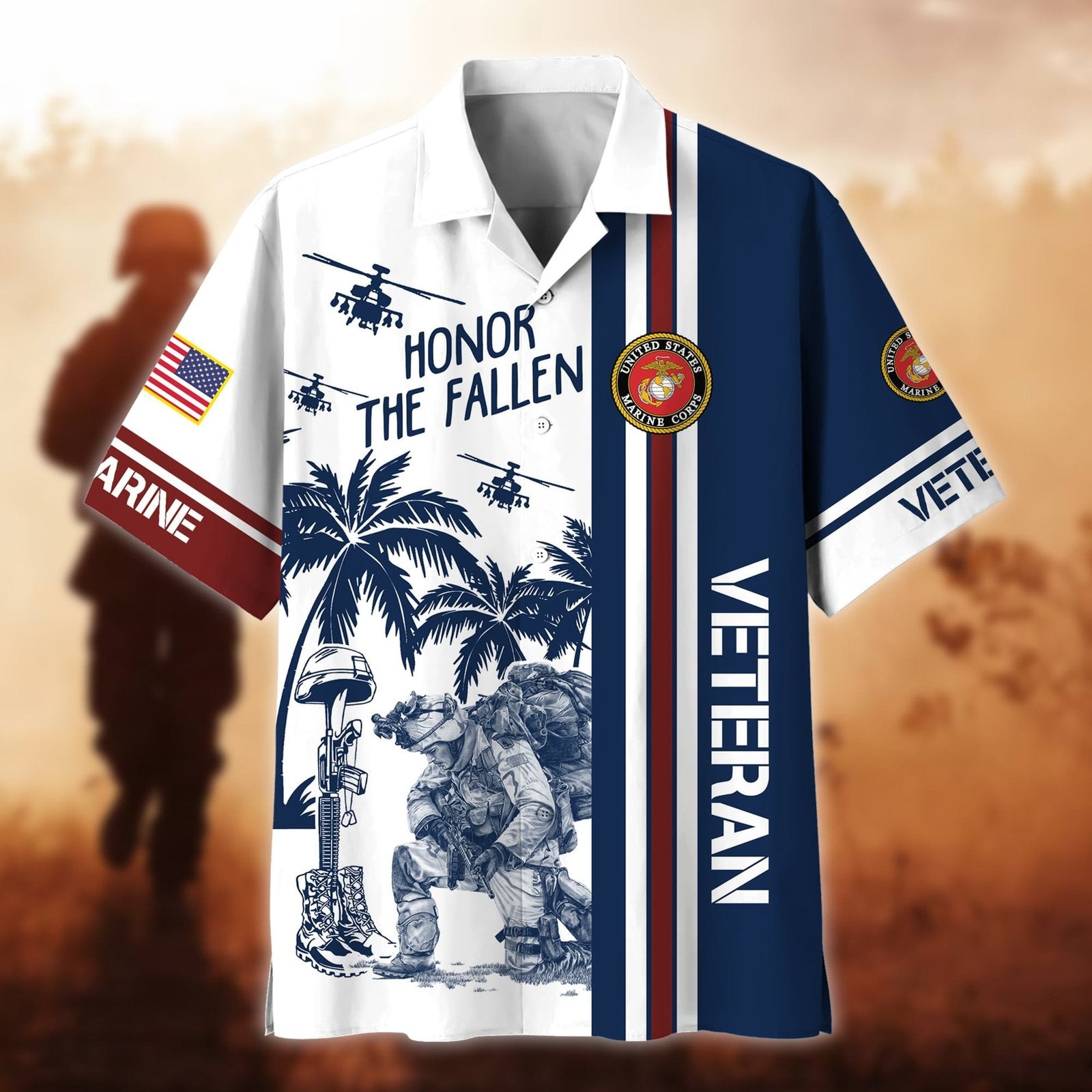 Honor The Fallen Military Tribute - Hawaiian Shirt -  Patriotic Gift For Veterans | HN02