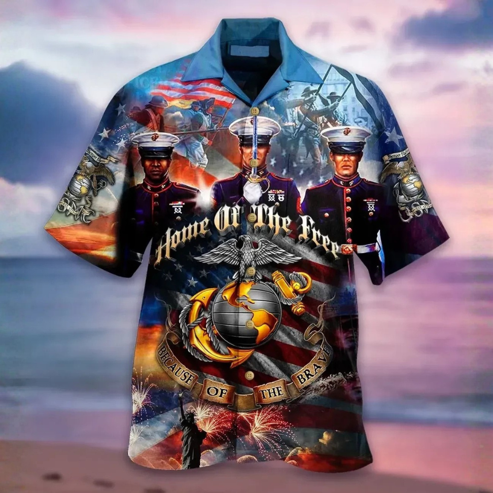 Home Of The Free Because Of The Brave - Hawaiian Shirt -  Patriotic Gift For Veterans | HN02