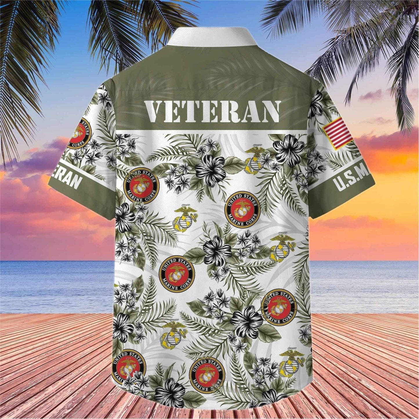 Us Marines Veteran - Hawaiian Shirt -  Patriotic Gift For Veterans | HN02
