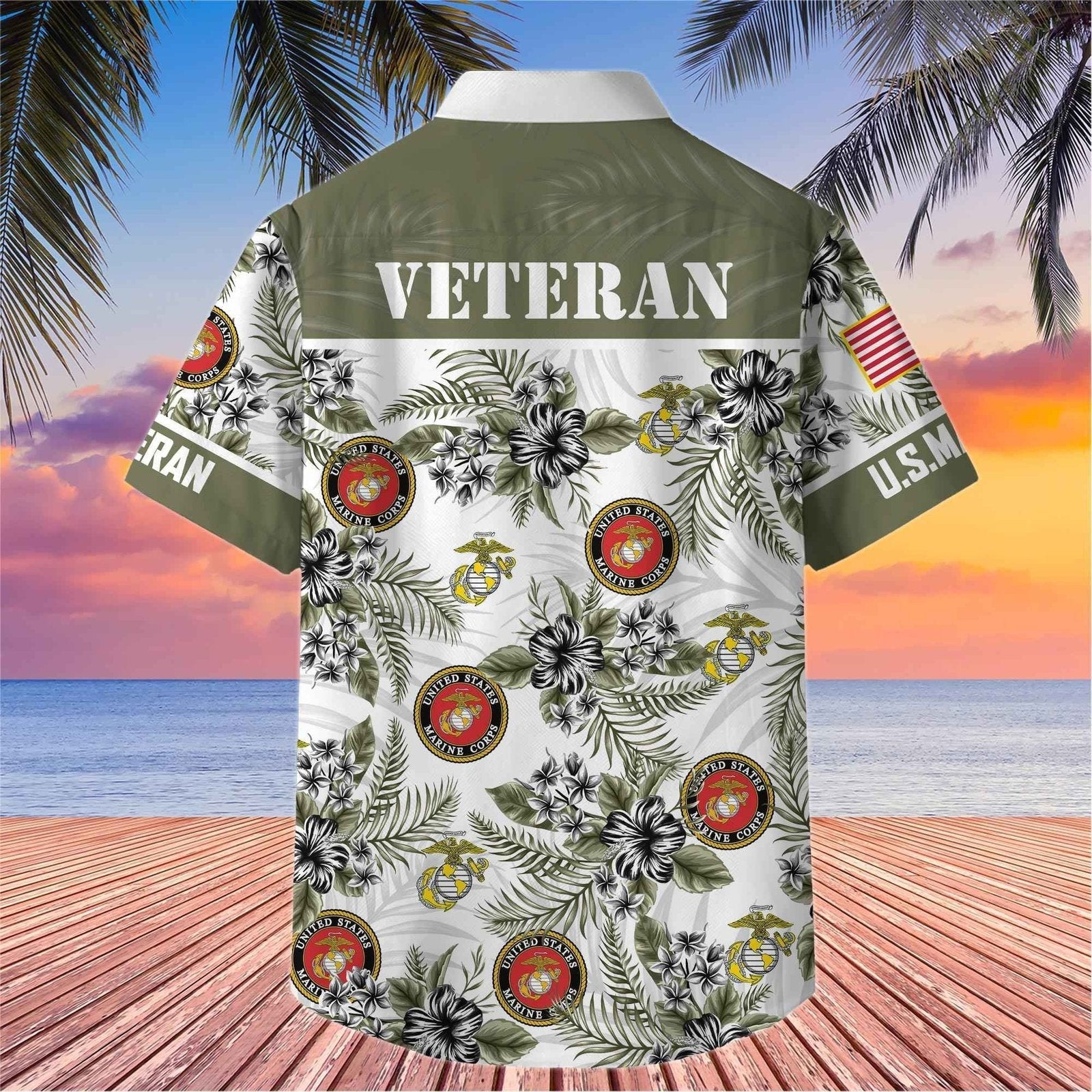 Us Marines Veteran - Hawaiian Shirt -  Patriotic Gift For Veterans | HN02