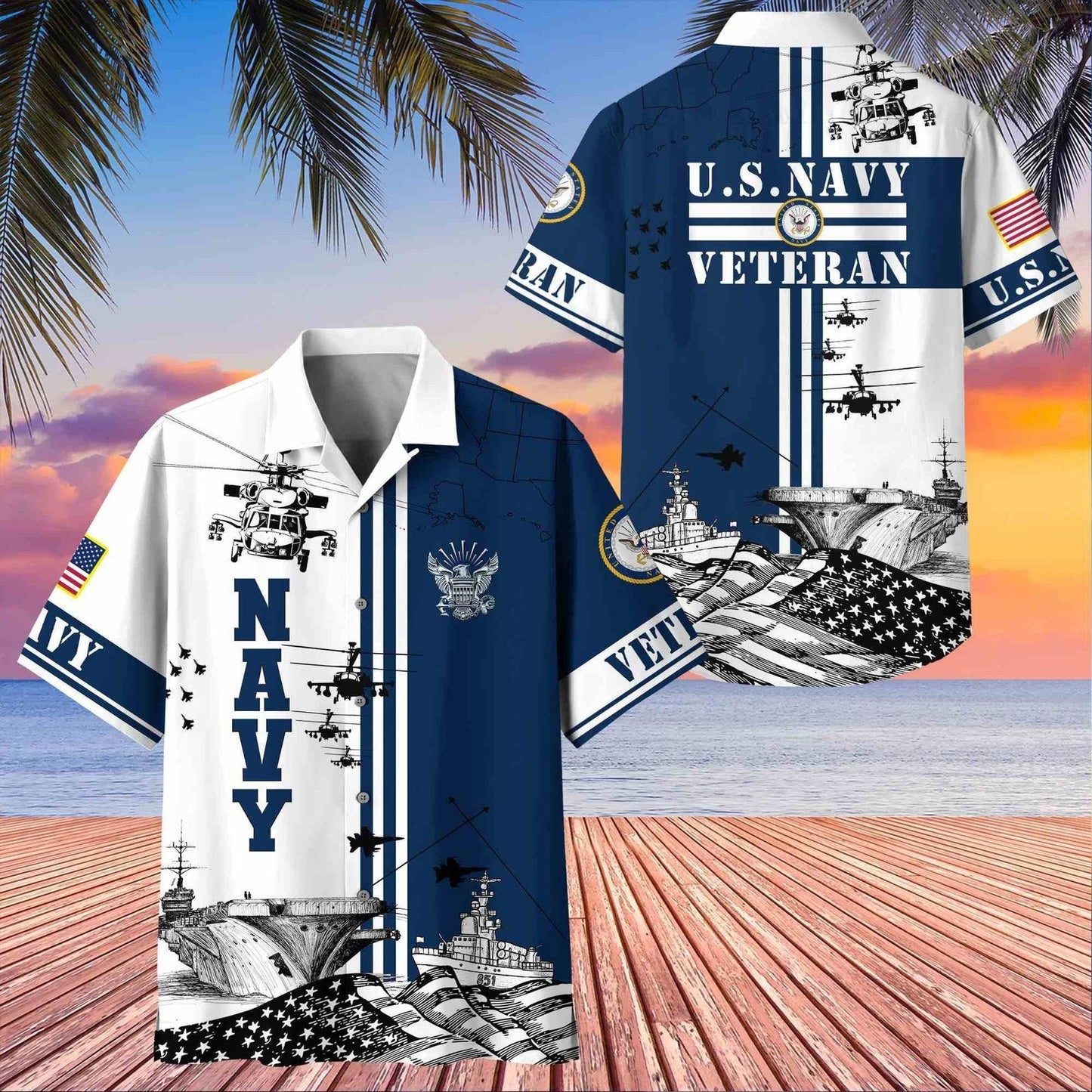 U.S. Navy Military - Hawaiian Shirt - Patriotic Gift For Veterans | HN02