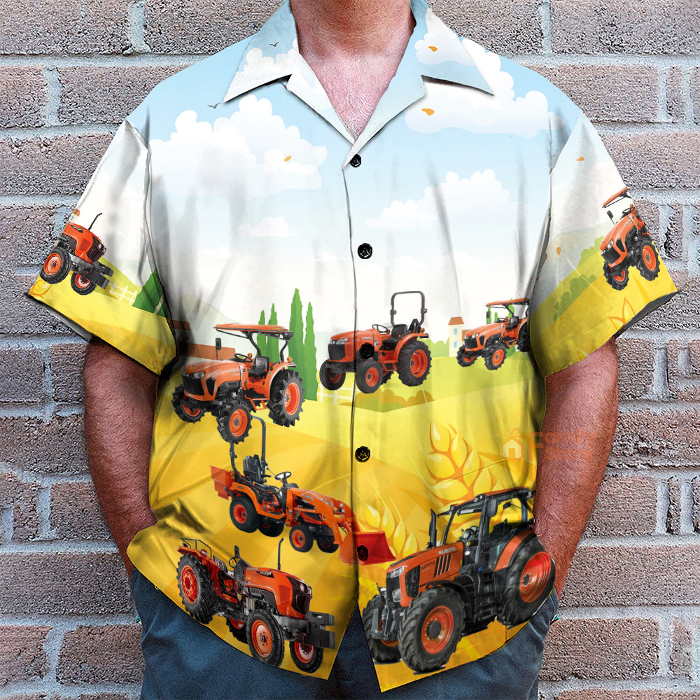 Kubota Tractor Farm Aloha Hawaiian Shirt For Men, Women