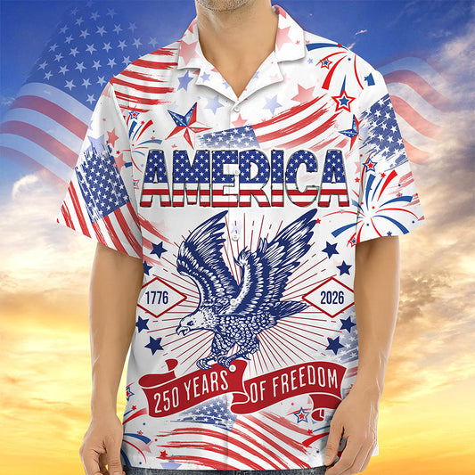 America 250 Years Of Freedom - Hawaiian Shirt - Gift for Dad, Husband, Grandpa HN02