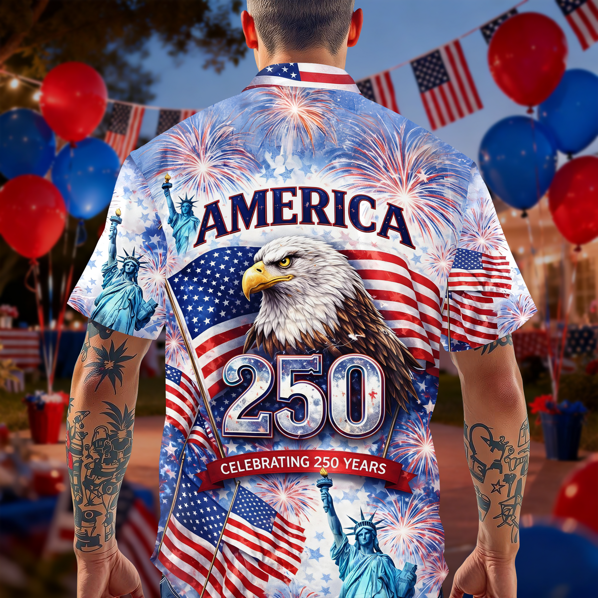 Celebrating 250th Anniversary United States - Hawaiian Shirt - Gift for Dad, Husband, Grandpa | HN02