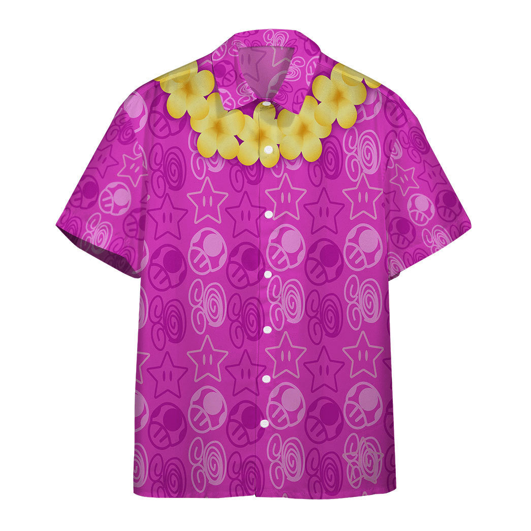 NoClaws Mario Hawaii Shirt Mario Resort Outfit Costume Aloha Shirt Pink Unisex