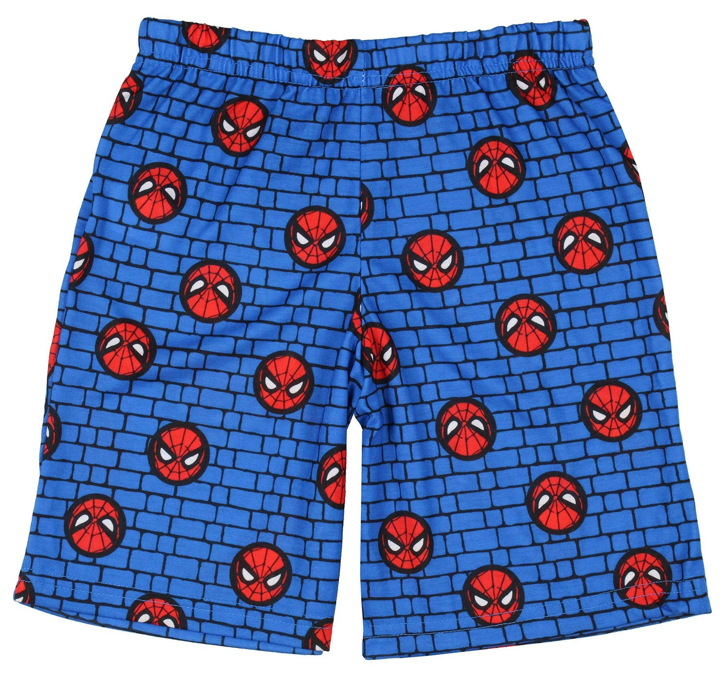 Spiderman Shorts the Amazing Spiderman on the Wall Beach Shorts Blue Red