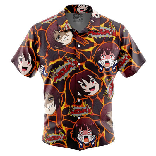 Smug Face Megumin Konosuba Button Up Hawaiian Shirt